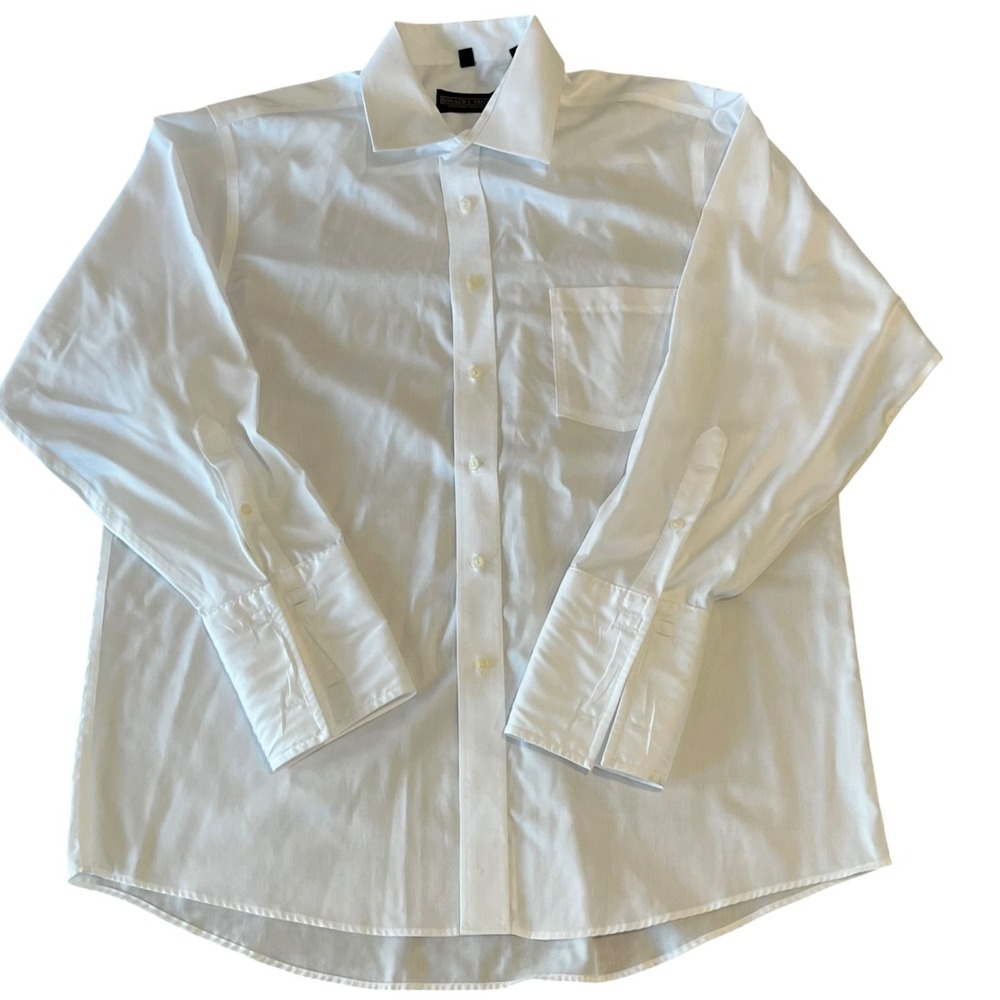 Donald Trump Signature Collection Dress Shirt Mens 17 32/33 White French Cuff - Picture 2 of 9